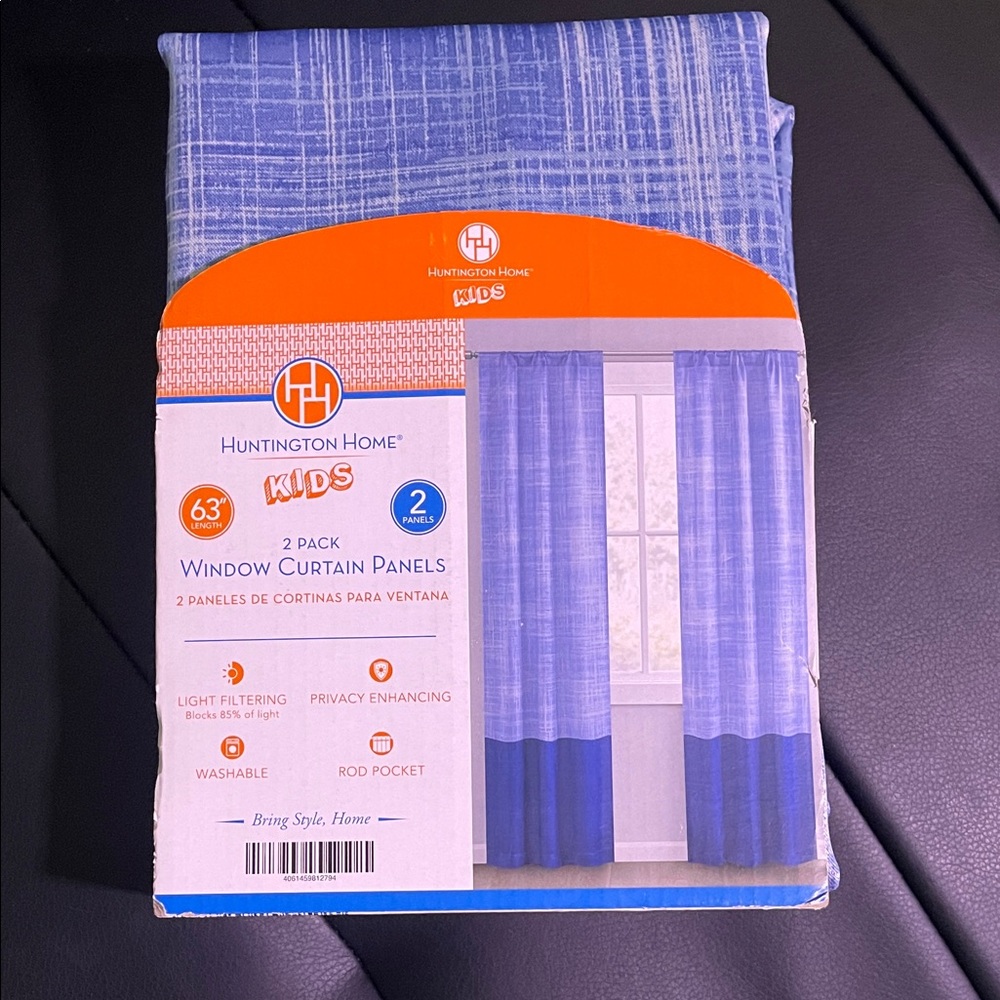 Huntington Home Kids Vibrant Blue Curtain Set